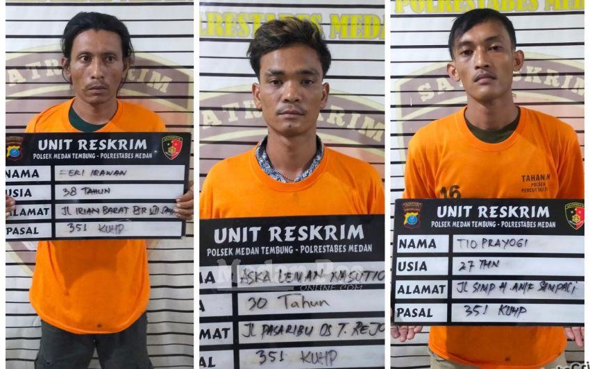 Polsek Medan Tembung Kembali Tangkap 3 Pelaku Penganiayaan Ojol