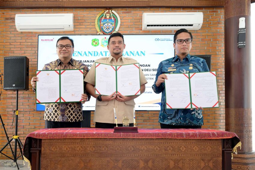 Rico Waas Bersama Gubernur Sumut Tandatangani Kesepakatan Bersama Kelola Sampah Jadi Energi Program PSEL