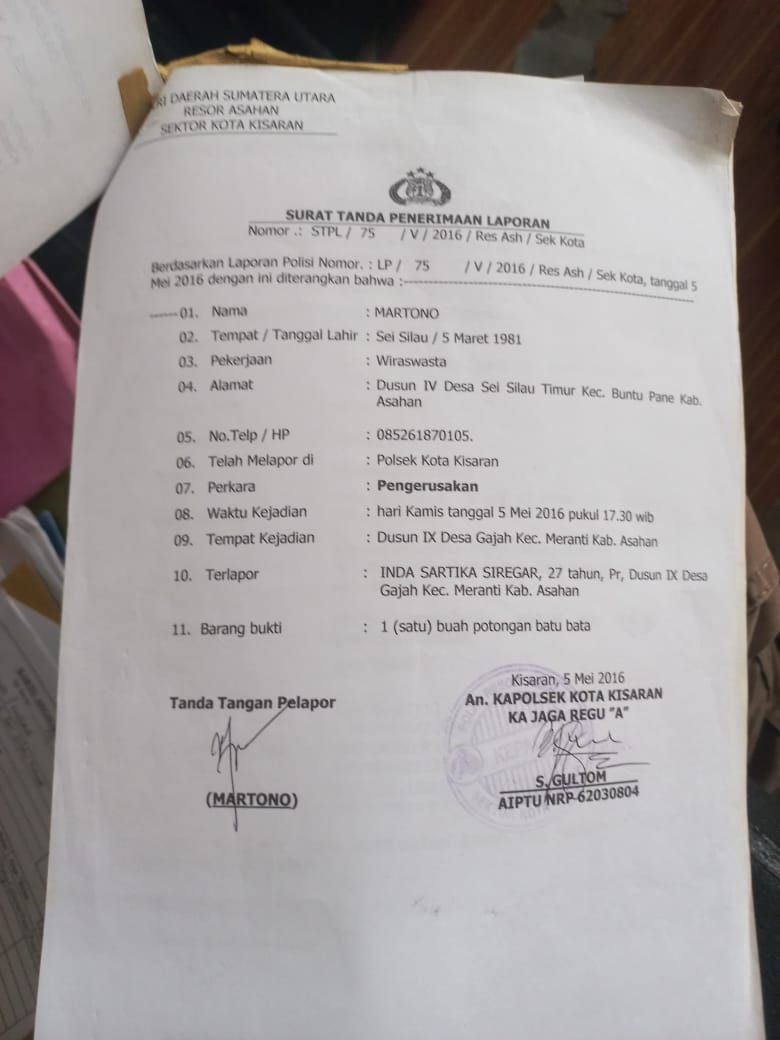 10 Tahun Kasus Perzinahan dan Pengerusakan Dipetieskan, Polres Asahan Bakal Dilaporkan ke Divisi Propam Polri