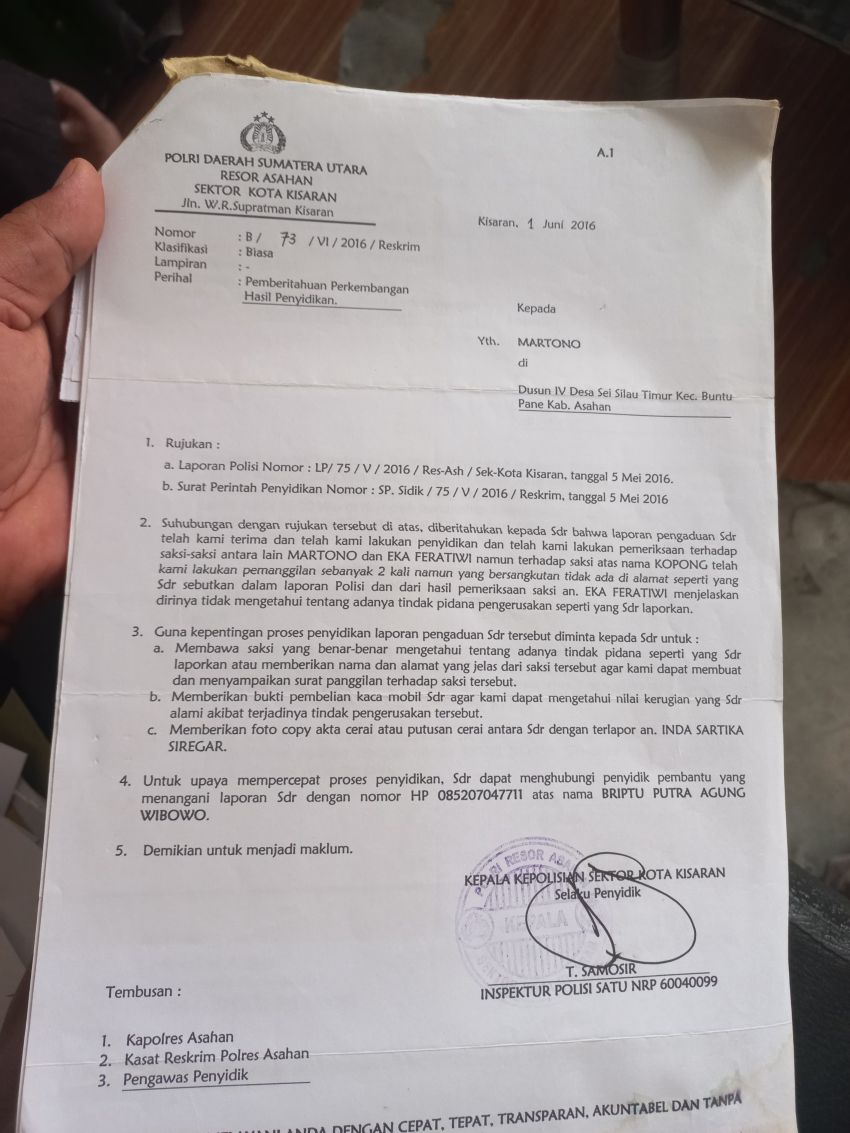 Kapolres Asahan Diminta Segera Ungkap Kasus Perzinahan dan Pengerusakan Yang Mangkrak Puluhan Tahun di Polres Asahan