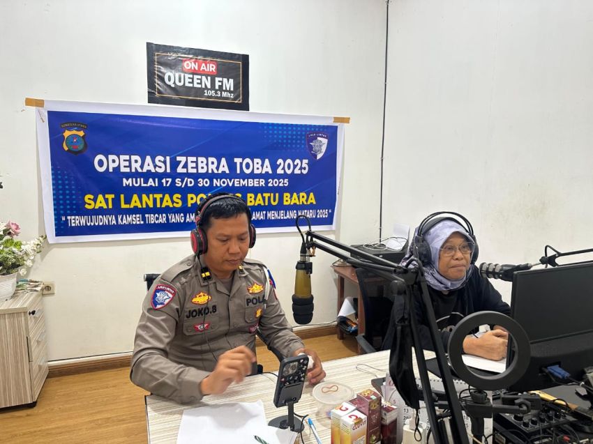 Satlantas Batu Bara Sampaikan 10 Larangan Terkait Ops Zebra Toba Melalui Radio Queen