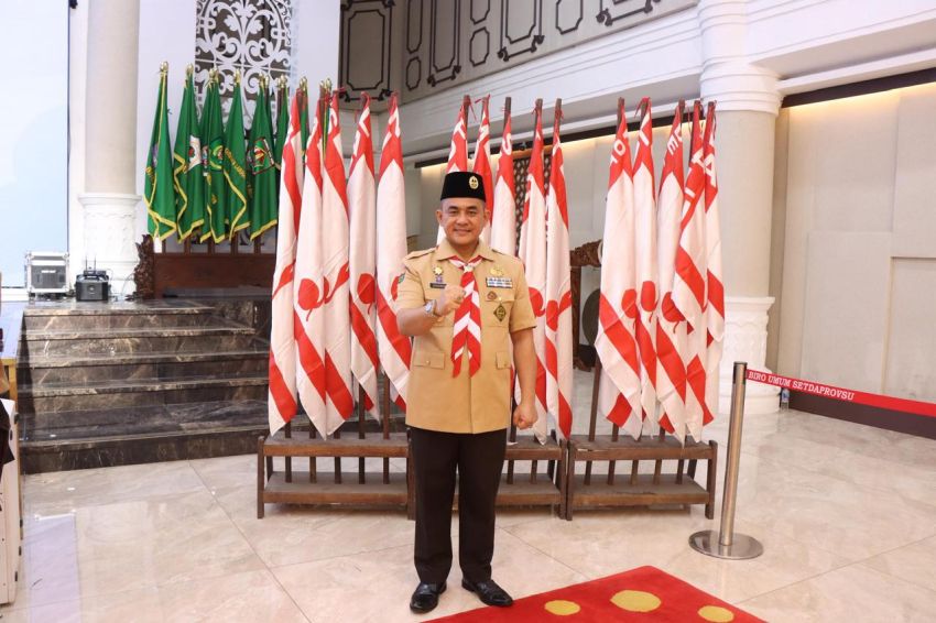 Ketua Kwarcab Kota Binjai Chairin F. Simanjuntak Dikukuhkan Sebagai Koordinator Sumut 1 Gerakan Pramuka Kwarda Sumut