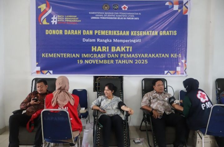 Lapas Pancur Batu Gelar Donor Darah dan Pemeriksaan Kesehatan Gratis