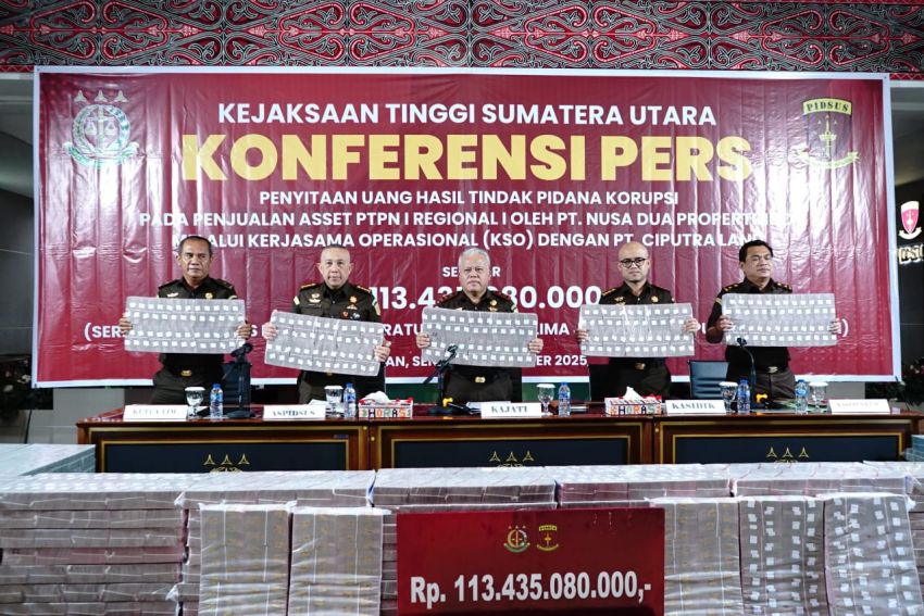 Lagi, Kejatisu Terima Rp 113 Miliar dari Penjualan Aset PTPN I Regional I