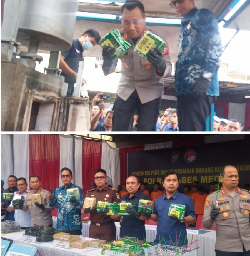 Polrestabes Medan Ungkap 173 Kasus Narkoba : 212 Tersangka Dibui, Bb 60 Kg Sabu