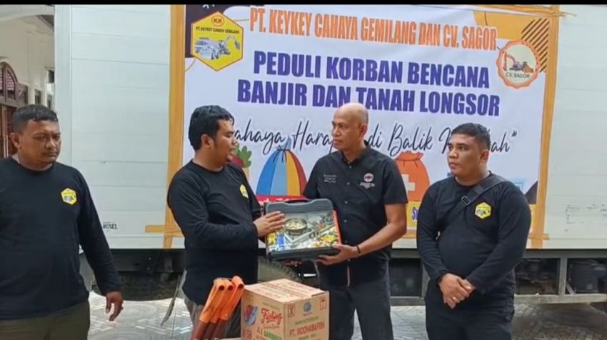PT Key Key Cahaya Gemilang dan CV Sagor Kirim Bansos Bagi Warga Aceh Korban Banjir