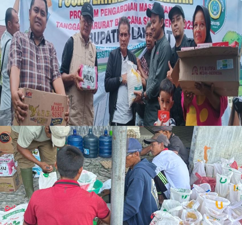 UISU Tanggap Darurat Bencana Langkat : Bantu Makanan Bergizi dan Layanan Kesehatan Untuk Korban Banjir