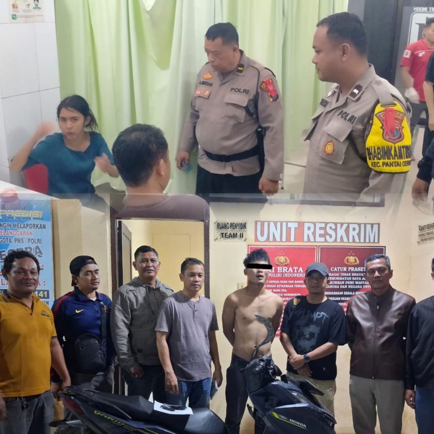 Respon Cepat Pos PAM Nataru,  Pelaku Curas Bersenjata Tajam Diamankan Polsek Pantai Cermin