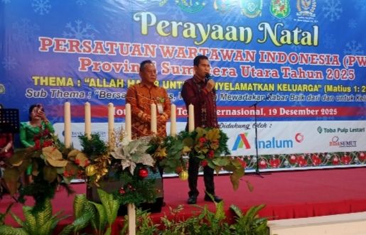Perayaan Natal PWI Sumut Meriah, Maruli Siahaan persembahkan Puluhan Lucky Draw