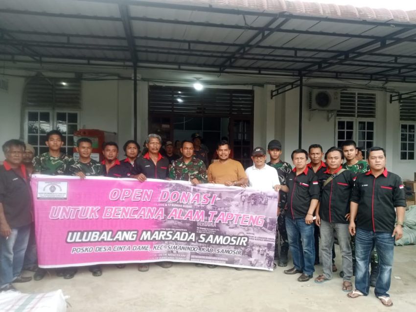 Ulubalang Marsada Samosir Serahkan Bantuan Donasi ke Pemkab Tapteng Untuk Korban Banjir dan Tanah Longsor