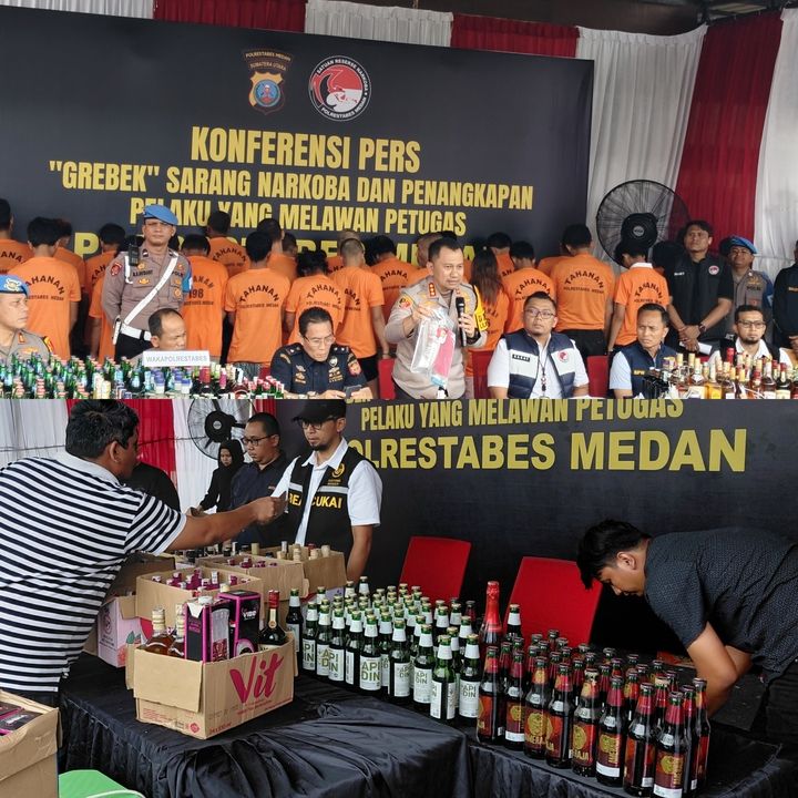 72 Hari, Polrestabes Medan Ungkap 24 Kasus : 34 Tersangka Narkoba Dibui