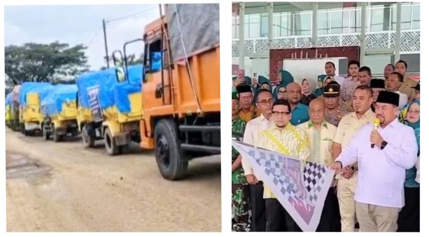 10 Truk Bantuan Kemanusiaan dan 1 Ton Kepah Serai Dari Batu Bara Diberangkatkan ke Daerah Bencana