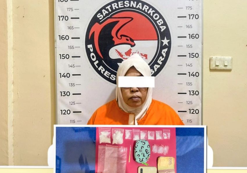 Miliki 6 Bungkus Sabu Seberat 24 Gram, Seorang IRT Ditangkap di Medang Deras