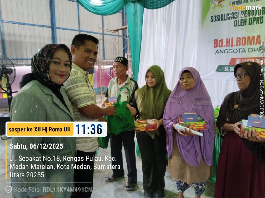 Camat Medan Marelan Apresiasi Anggota DPRD Kota Medan Hj Roma Uli Silalahi