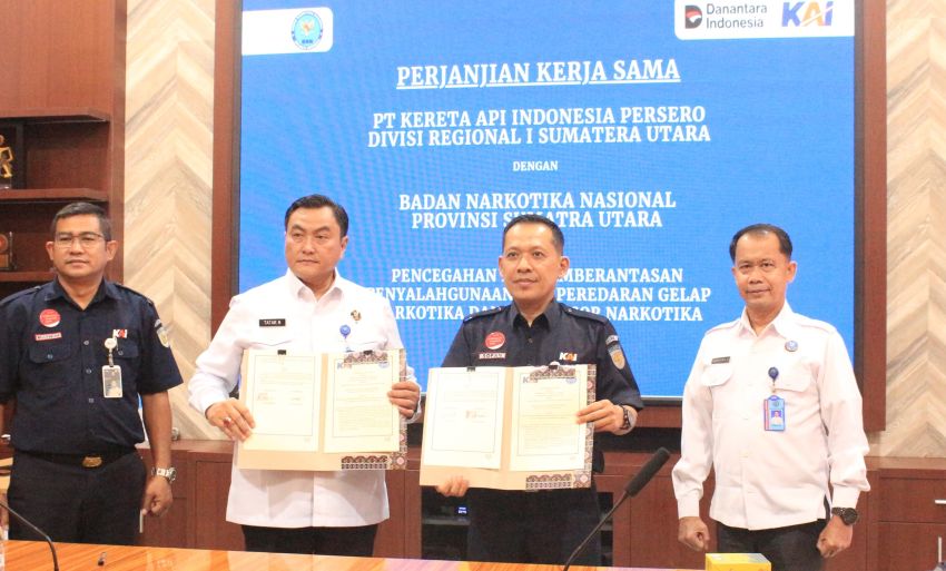 BNNP dan PT KAI Sumut Jalin Kerja Sama Pemberantasan Penyalahgunaan Narkoba