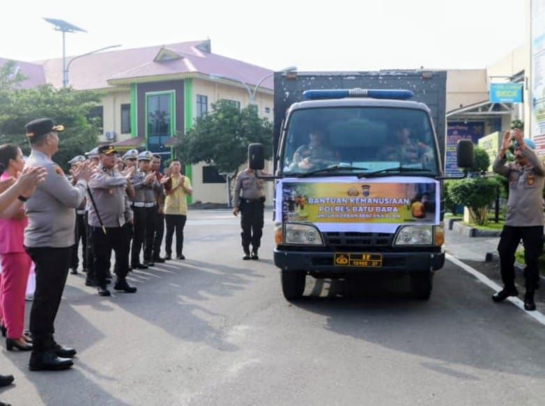 Kapolres Batu Bara Berangkatkan Bantuan Kemanusiaan ke Taput