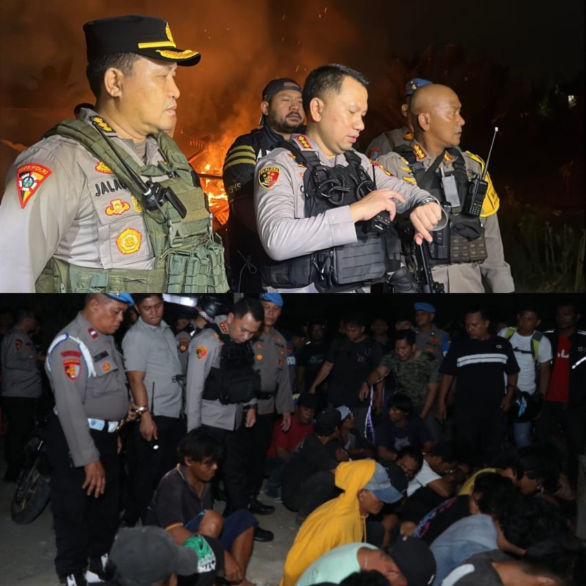 GSN ke 8 Kawasan Jermal : Puluhan Orang Diangkut, Barak Narkoba Ikut Dibakar