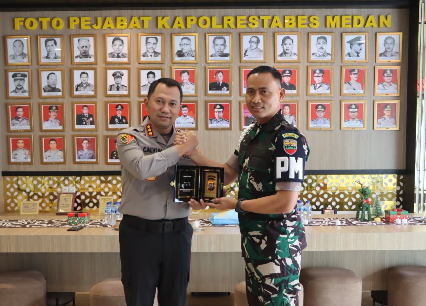 Kapolrestabes Medan Terima Kunjungan Denpom 1/5 : Sinergitas Fondasi Utama Jaga Stabilitas Wilayah