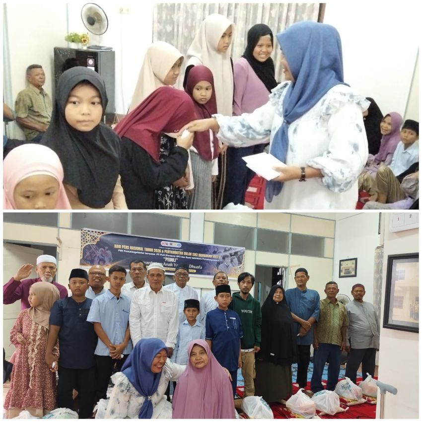 Sambut Ramadhan Sekaligus Tasyakuran HPN, PWI Bersama PT PLN UP3 Pematangsiantar Santuni Yatim dan Dhuafa