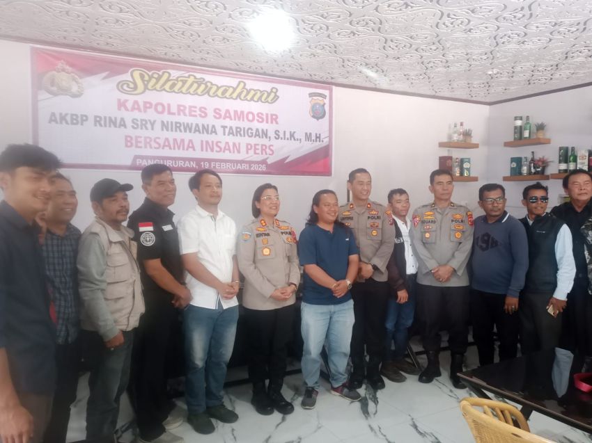 Silaturahmi dengan Insan Pers, Kapolres Samosir Warning Keras Pemilik Kendaraan Knalpot Brong