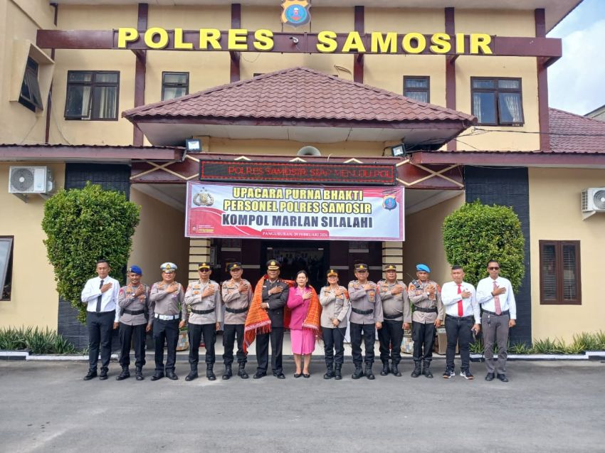 Kapolres Samosir Lepas Purna Bhakti Kapolsek Onanrunggu