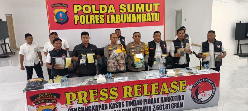 Sebulan Menjabat, 'Bang Didot' Kasatres Narkoba Polres Labuhanbatu Pamer Tangkapan 7 Kilo Lebih Narkotika