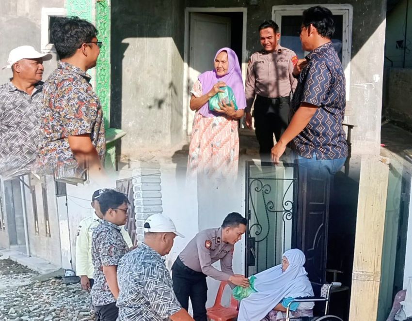 Sambut Puasa, PTPN Adolina Patroli dan Berbagi Paket Sembako untuk Warga