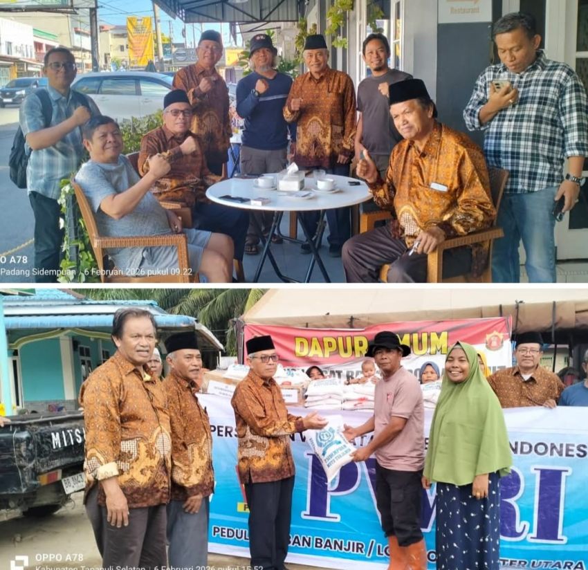 PWRI Pusat dan Sumut Salurkan 2,4 Ton Beras dan Pakaian, untuk Korban Banjir Bandang di 5 Kabupaten/Kota Sumut