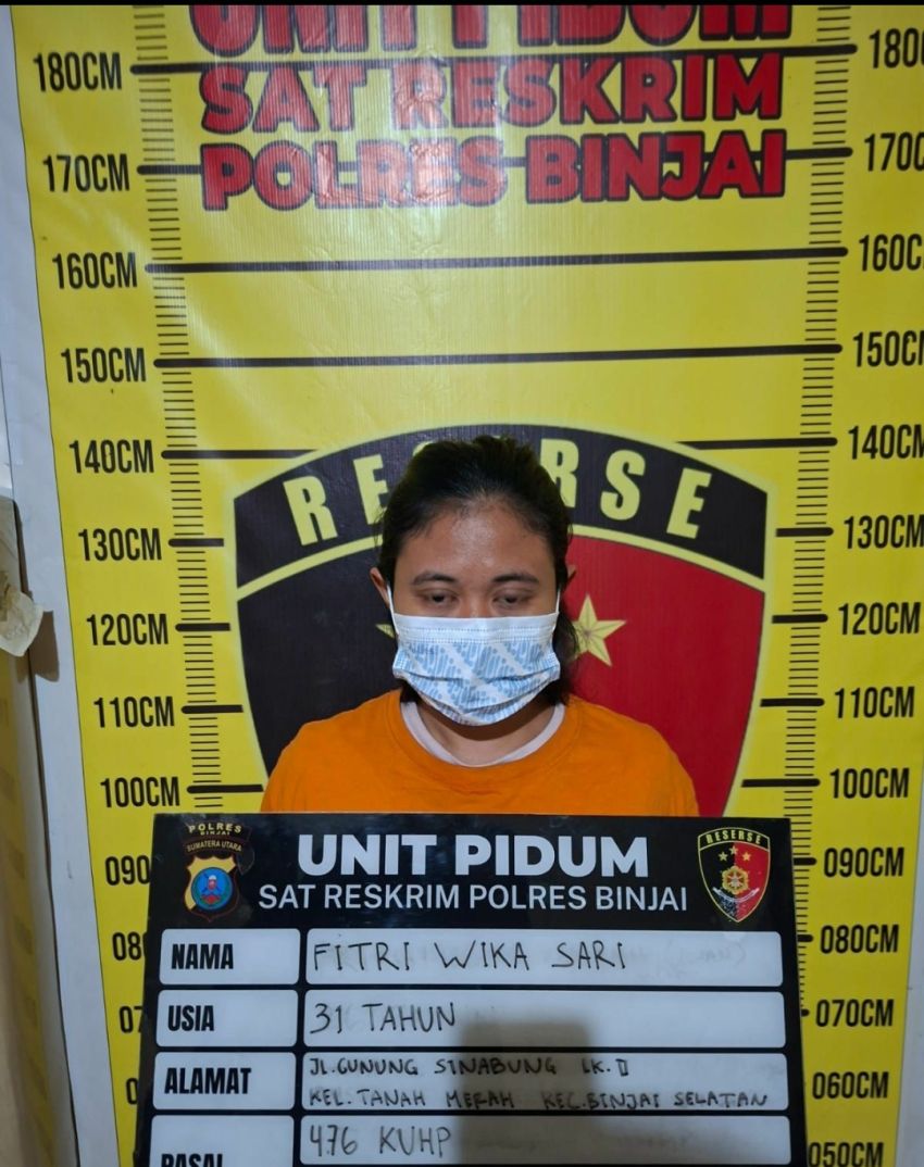 Polres Binjai Amankan Tersangka Wanita Pencurian Emas Rp112 Juta