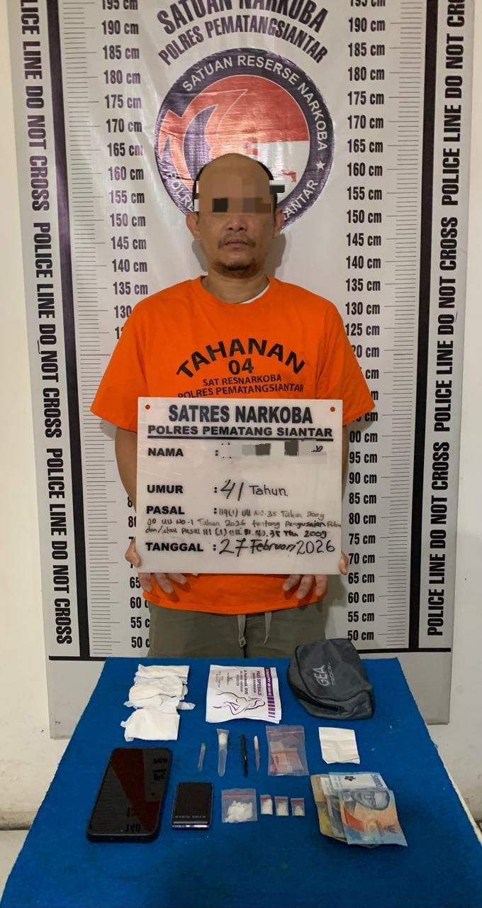 Polres Pematangsiantar Ringkus Pemilik 4 Paket Sabu di Jalan Penyabungan