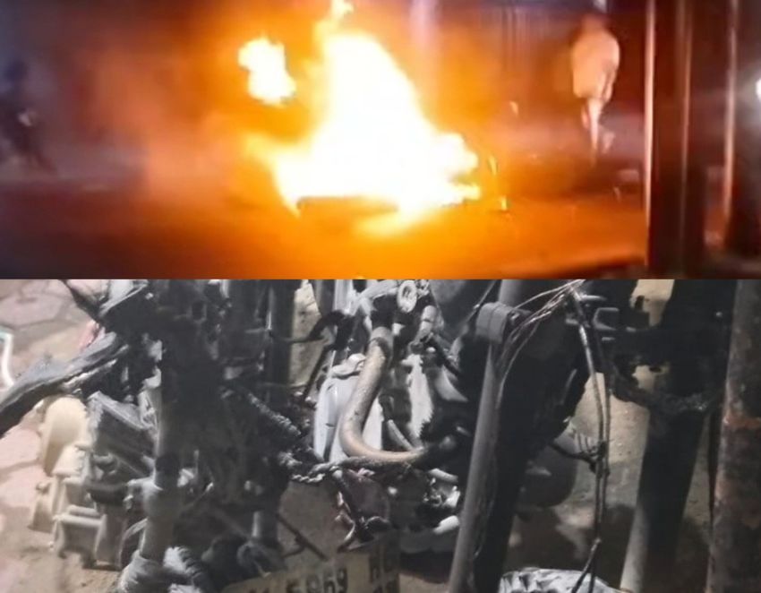 Dua Motor Terbakar saat Tabrakan, Dua Pengendara Kritis