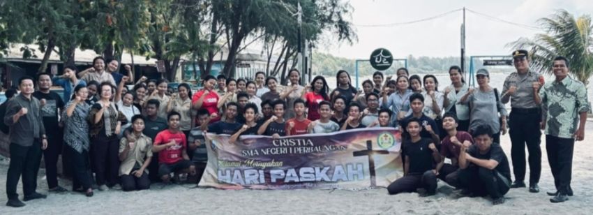Ibadah PA dan Lomba Sambut Paskah, Siswa SMAN 1 Perbaungan Semarakkan Pantai Wong Rame
