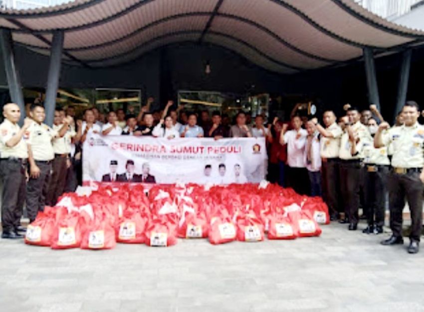 Sambut Idul Fitri Berbagi 500 Sembako, Gerindra Sumut Pererat Hubungan Dengan Rakyat