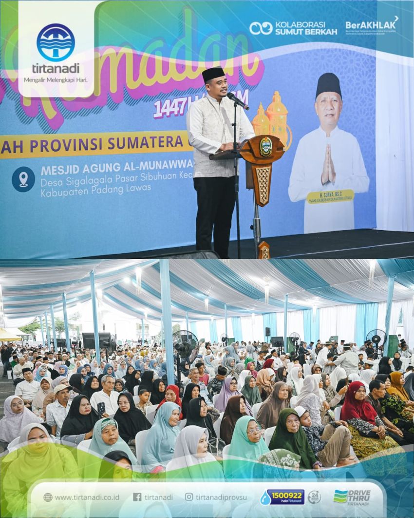 Dirut Perumda Tirtanadi Dampingi Gubernur Sumut Safari Ramadhan ke Palas dan Paluta