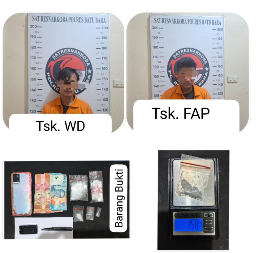 Satu Malam Satresnarkoba Polres Batu Bara Ringkus 2 Pelaku Miliki Sabu