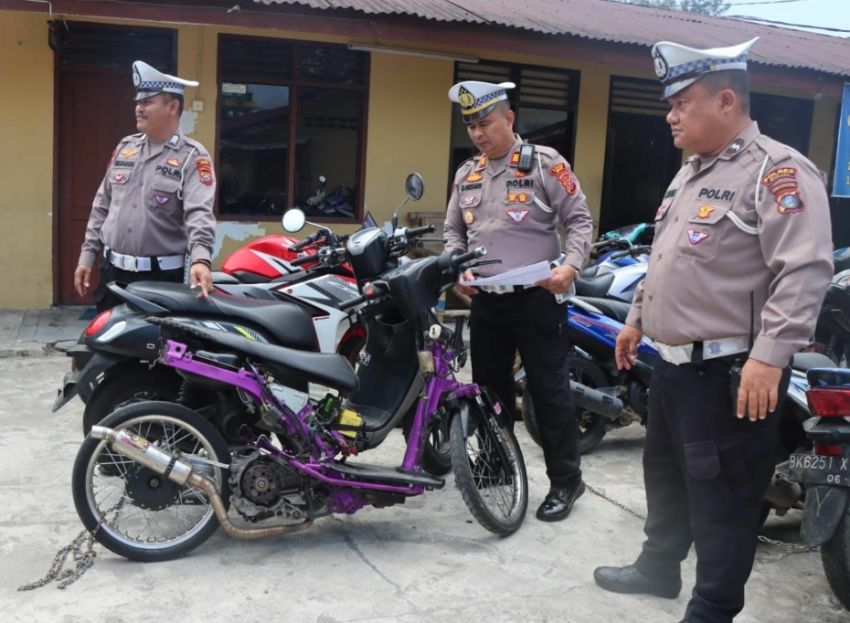 Antisipasi Begal Dan Balap Liar : Polres Binjai Amankan 14 Unit Sepeda Motor